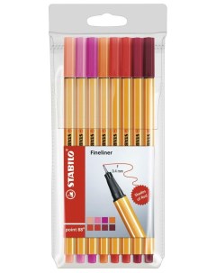 Капиллярная ручка линер для скетчинга 0 4мм Point 88 Оттенки красного 8 цветов Stabilo