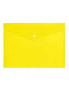 Папка конверт на кнопке А4 150мкм пластик прозрачная желтая Informat