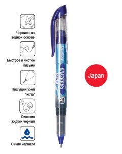 Ручка роллер на водной основе 0 5мм Needle синяя Penac