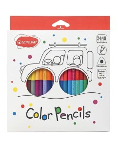 Цветные карандаши двухцветные для рисования Color Pencils C24 48 48 цветов Acmeliae