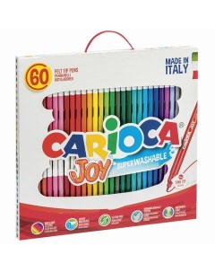 Фломастеры Италия Joy 60шт 30 цв суперсмываемые карт коробка с ручкой 41015 Carioca