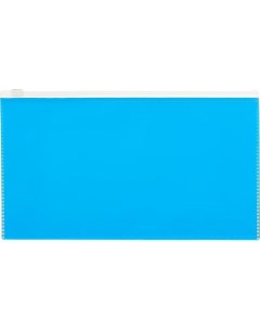 Папка конверт на молнии Color 148x265мм 160мкм пластик голубая 12шт Attache