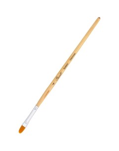 Кисть Синтетика Овальная ЗХК Сонет 4 6 5 мм короткая ручка с покрытием лака Невская палитра