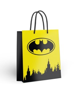 Пакет подарочный большой Batman желтый 335x406x155 мм Nd play