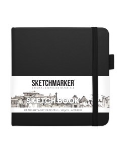 Скетчбук 2314002SM 140г м2 12х12см 160 стр цвет черный Sketchmarker