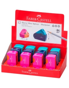 Точилка пластиковая Sleeve Mini 1 отверстие контейнер розов оранж бирю Faber-castell
