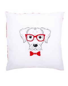 Набор для вышивания подушки Собака в красных очках арт PN 0155963 Vervaco