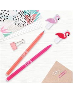 Ручка гелевая MESHU Flamingo синяя 0 5мм арт 296387 12 шт Nobrand