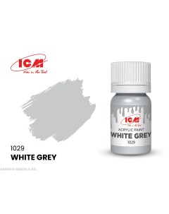 C1029 Краска для творчества 12 мл цвет Бело серыйWhite Grey Icm-color