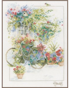 Набор для вышивания Цветы и велосипед PN 0168447 Lanarte
