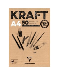 Скетчбук блокнот 9975815C Kraft А4 50 листов верже Clairefontaine