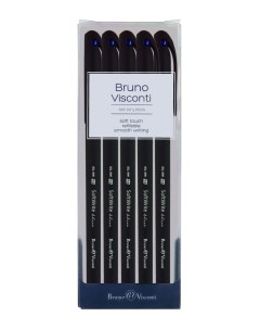 Набор ручек шариковых SoftWrite Black 20 0085 5 синие 0 5 мм 5 шт Bruno visconti