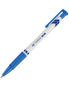 Ручка шариковая автоматическая Think д шар 0 7 мм резин манж синяя 10шт Deli