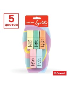 Набор маркеров текстовыделителей Eyeliter Pastel 5шт 5 цветов 1 0 4 5 мм Luxor