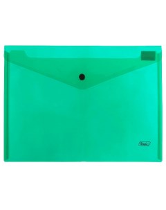Папка конверт на кнопке А4 180 мкм зеленая Hatber
