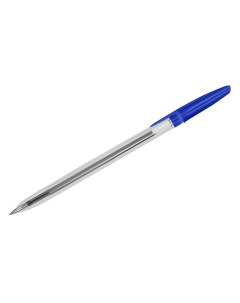Ручка шариковая 111 синяя 0 7мм прозрачный корпус 50шт Стамм