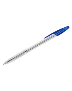 Ручка шариковая 555 синяя 0 7мм прозрачный корпус 50шт Стамм