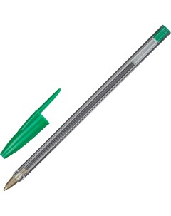Ручка шариковая эконом цвет чернил синий 1 мм зеленый корпус 35шт Attache