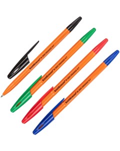 Ручка шариковая R 301 Orange Stick 0 7 4цв 4шт 3шт Erich krause