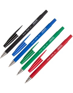 Ручка шариковая Style 4цв набор 0 5мм прорезин корпус 2шт Attache