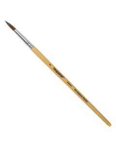 Кисть ПОНИ круглая 5 деревянная лакированная ручка с колпачком 200834 8шт Пифагор