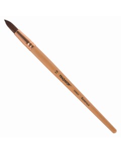 Кисть БЕЛКА круглая 10 деревянная лакированная ручка с колпачко Пифагор