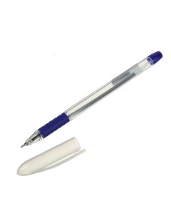 Ручка шариковая 1 0 мм синяя корпус прозрачный с резиновым держателем 12 шт Nobrand