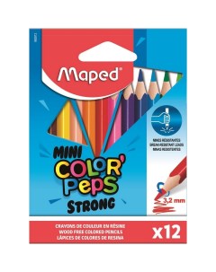 Карандаши цветные COLOR PEPS MINI STRONG 12 цветов пластиковые 862812 2шт Maped