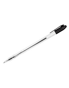 Ручка шариковая VeGa черная 0 7мм прозрачный корпус 50шт Стамм