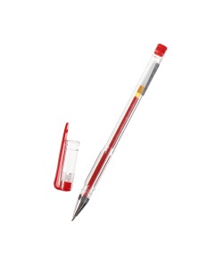 Ручка гелевая 0 5 мм красный стержень прозрачный корпус 12 шт Nobrand