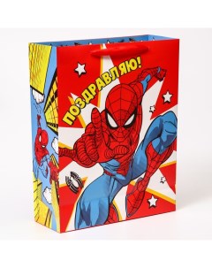 Пакет подарочный Ты супер Поздравляю Человек паук 31х40х11 5 см Marvel