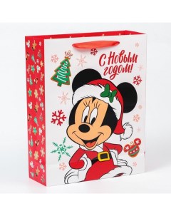 Пакет подарочный вертикальный Счастливого Нового Года Минни Маус 31х40х11 5 Disney