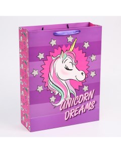 Пакет ламинат вертикальный Unicorn dreams Минни Маус и единорог 31х40х11 см Disney