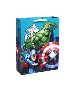 Пакет ламинированный вертикальный С Днем рождения супергерой Мстители 31x40x11 см Marvel