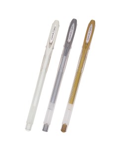 Набор ручек гелевых Signo бел золотист серебр 0 7 мм 3 шт Uni mitsubishi pencil