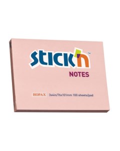 Упаковка блоков самоклеящихся 21151 76x101 100 л пастель розовый 12шт в упак Stick`n