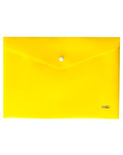 Папка конверт на кнопке 240х215 мм 180 мкм желтая Hatber