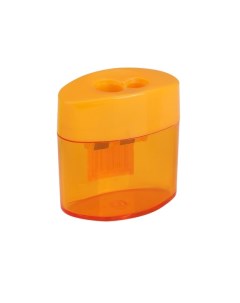 Точилка для карандашей с двумя отверстиями с контейнером оранжевая 1 шт Nobrand