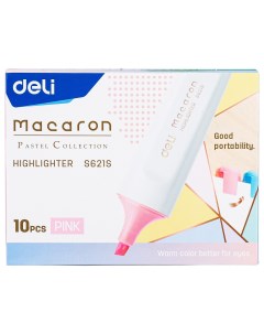 Текстовыделитель ES621Spink Macaron 1 5мм розовый 10 шт в упаковке 6935205300973 Deli