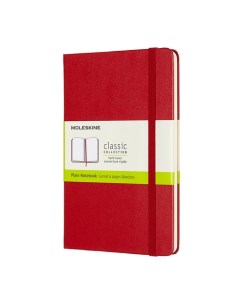 Блокнот Classic 208стр без разлиновки твердая обложка красный qp052f2 Moleskine