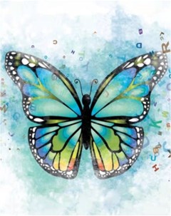 Алмазная мозаика картина стразами Голубая бабочка 47578 00116413 15х20 см Ripoma