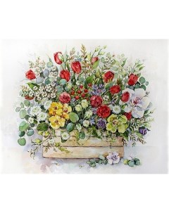 Картина по номерам ярких идей Садовый букет в ящике MG2183 Цветной мир