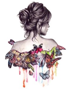 Алмазная мозаика стразами Девушка с бабочками 00115257 40х50 см Ripoma