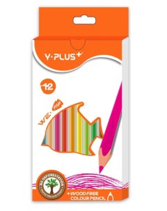 Цветные карандаши We Fish 12 цветов Y-plus