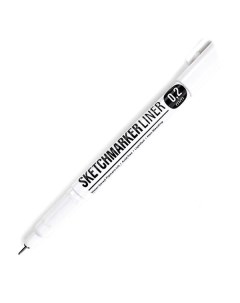 Ручка капиллярная линер 0 2 черный Sketchmarker