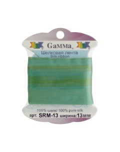 Тесьма декоративная Gamma шелковая цвет M109 ментол зеленый арт SRM 13