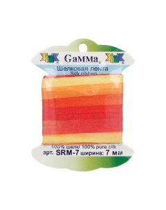 Тесьма декоративная Gamma шелковая цвет M232 желтый красный арт SRM 7