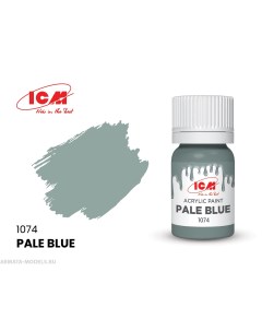 C1074 Краска для творчества 12 мл цвет Бледно голубойPale Blue Icm-color