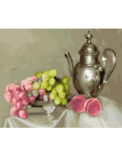 Картина по номерам 40х50 Бузин Натюрморт с виноградом KH0409 Сильвертойз