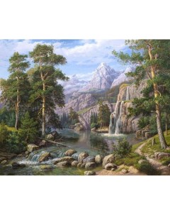 Картина по номерам Озеро в горах холст на подрамнике 40х50 см VA 3166 Colibri
